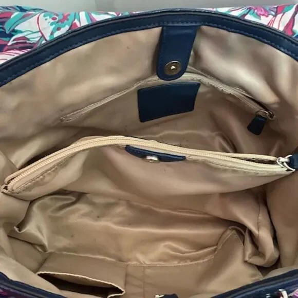 Coach F19043 Khaki/Navy Penelope Signature Satchel - Picture 6 of 13